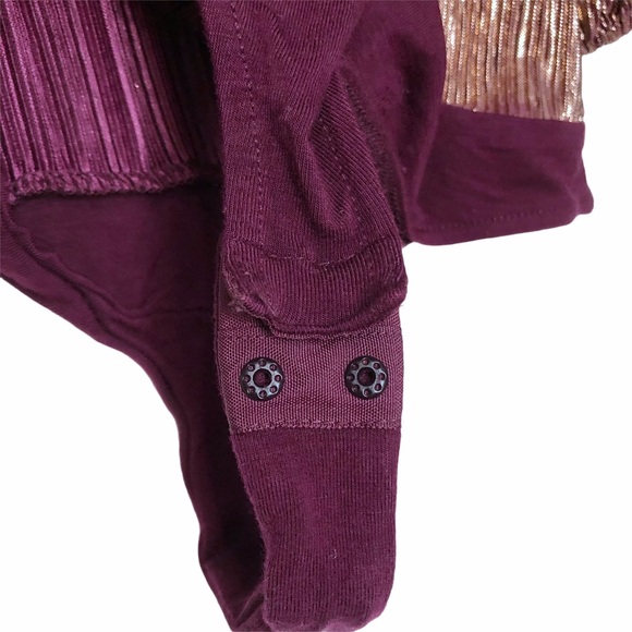 Eva Mendes for New York and Co. Metallic Long Sleeve Bodysuit XS - Picture 4 of 6